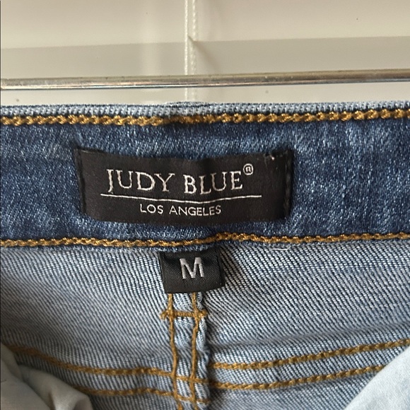Judy Blue Women's Ripped Jean Shorts - Classic Blue - Picture 5 of 10